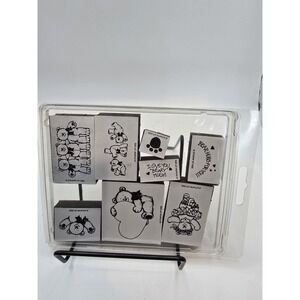Teddy Bear Cute 8 Stampin Up Rubber Stamp Stamps Lot 1992 Heart Paw Bears